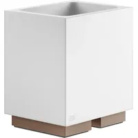 GESSI Rettangolo Accessoires Glashalter Standversion, Becher weiß, 20831708, Farbe: Kupfer gebürstet