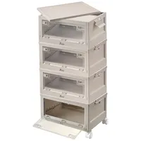 Xcase 4er-Set faltbare Aufbewahrungsboxen mit Deckel, 4 Rollen, 45