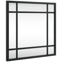 vidaXL Wandspiegel Schwarz 30x30 cm Quadratisch Eisen