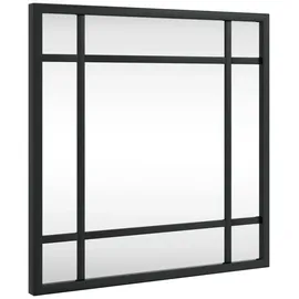 vidaXL Wandspiegel Schwarz 30x30 cm Quadratisch Eisen