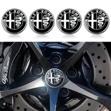 DZPFDC 4 Stück Nabendeckel für Alfa Romeo 159 SportWagon 2006-2011,Auto-Nabenkappen mit Logo, Radnabenkappen Felgendeckel Felgenkappen Nabenkappen Wheel Caps,60MM-Black