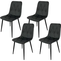 Hti-Living HTI-Living, Stühle, Stuhl Mesa Eco 4er-Set Velvet Grau