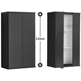 mokebo Mehrzweckschrank Schwarz, 2 Fächer, 60x110x34 cm, Waschküche, Mehrzweckschränke