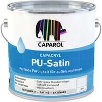 CAPAROL Capacryl PU-Satin 2.5 Liter WEISS Seidenmatt Lack Acryllack Holz Metall