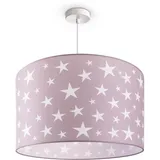Paco Home Pendelleuchte Baby Lampenschirm Stoff Rund Sterne Kinderlampe Deckenlampe LED Kinderzimmer Sternenhimmel Motiv E27