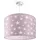 Paco Home Pendelleuchte Baby Lampenschirm Stoff Rund Sterne Kinderlampe Deckenlampe LED Kinderzimmer Sternenhimmel Motiv E27