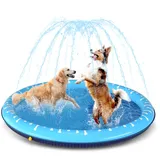 Nobleza Hundepool, D100cm/39in Planschbecken für Große & Kleine Hunde, 0.55mm Verdickt Anti-Rutsch Sprinkler Matte Hund Faltbarer Splash Pad für Sommer, Garten, DraußEn