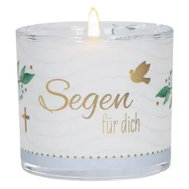 Butzon & Bercker Glaswindlicht Segen für dich Grau