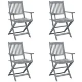 vidaXL Klappbare Gartenstühle 4 Stk. mit Kissen Massivholz Akazie