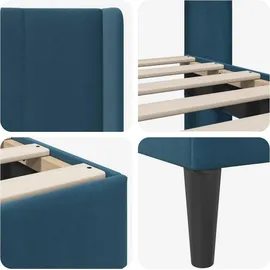 vidaXL Moderner Bettrahmen 200 x 200 cm Blau