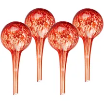 Relaxdays Bewässerungskugeln Glas 4er Set HxD 15 x 6 cm rot