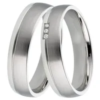 DOOSTI Trauring Schmuck Geschenk Silber 925 Trauring Ehering Partnerring LIEBE, Made in Germany, wahlweise mit oder ohne Brillanten silberfarben 62