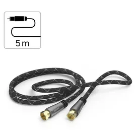 Hama SAT-Anschlusskabel F-Stecker - F-Stecker 5 m Grau/Schwarz