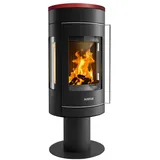 Justus Meva Stahl schwarz/Abdeckplatte Keramik bordeauxrot