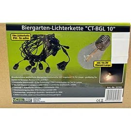 ChiliTec Biergarten-Lichterkette "CT-BGL 15" 1,5 + 12,5m, 15x Filamentlampe 0,8W