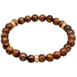 KUZZOI Herren Tigerauge Vintage 925 Silber Oxidiert Herrenschmuck  