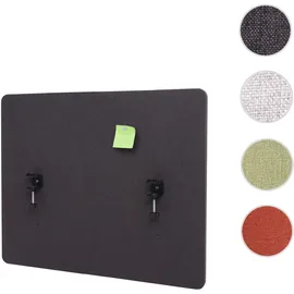 Mendler Akustik-Tischtrennwand HWC-G75, Büro-Sichtschutz Schreibtisch Pinnwand, doppelwandig Stoff/Textil ~ 60x75cm braun-grau