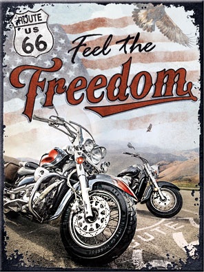 Nostalgic Art Route 66 Freedom, aimant - 8 cm x 6 cm