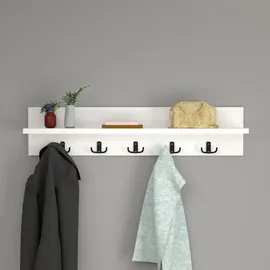 [en.casa] Wandgarderobe Hammarö 80 x 11 x 18 cm Weiß