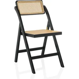 hjh living Klappstuhl TUDELA Bamboo Bambus Rattan Schwarz/Braun