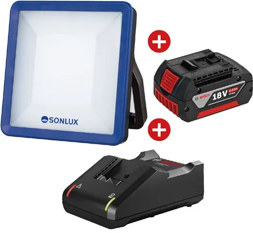 SONLUX LED Arbeitsleuchte mit Akku/Ladeteil B18V 27W, IP20