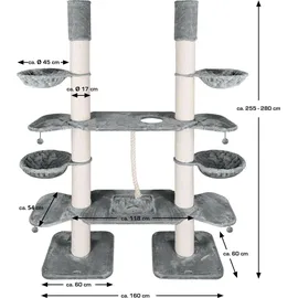 Happy Pet Kratzbaum XXL 280 cm grau