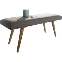 KADIMA DESIGN Sitzbank Stoff / Massivholz Bank 117x51x38 cm