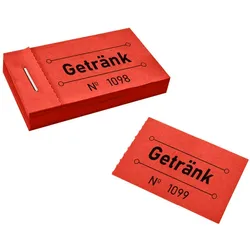 CombiCraft Wertmarken Block 'Getränk' Rot - 5 Blöcke mit 50 Wertmarken pro Block