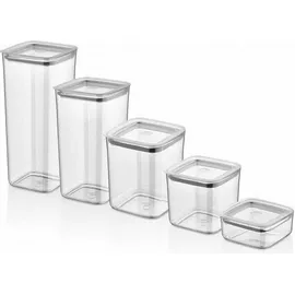 COFI Vip Ahmet 30-Teilig Vorratsdosen VorratsBehälter-Set Aufbewahrung Eckig Set VP-260 Aufbewahrungsbox-Set transparent