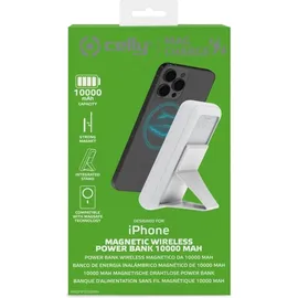 CELLY MAGPB10000WH 10000 mAh Externer Akku Kabelloses Ladegerät Weiß