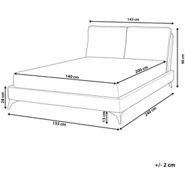 Beliani Polsterbett Braun Textil, 140x200 cm Schlafzimmer, Betten, Polsterbetten