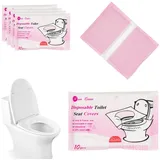 60 Stück Einweg Toilettensitzbezug, Spülbare Papier WC Auflagen Toilettensitzbezüge für Kinder und Erwachsene, öffentlichen Toilettenbezüge WC-Sitz Matte Toilettenpapier Pad