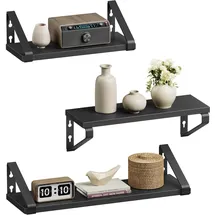 VASAGLE Wandregal 3er Set 30 x 35 x 40 cm Tintenschwarz/Mattschwarz