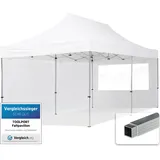 TOOLPORT Faltpavillon Economy 3 x 6 m inkl. 2 Seitenteile weiß 59033