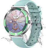 Smartwatch,Smartwatch Damen Herren,1,27'' Fitness Tracker Armbanduhr mit Blutsauerstoff,Blutdruck,Pulsmesser,Schrittzähler,100+ Sportmodi,IP67-Grün - Grün