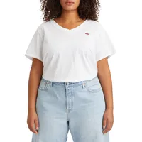 Levi's Damen Plus Size V-Neck Tee T-Shirt, Bright White,