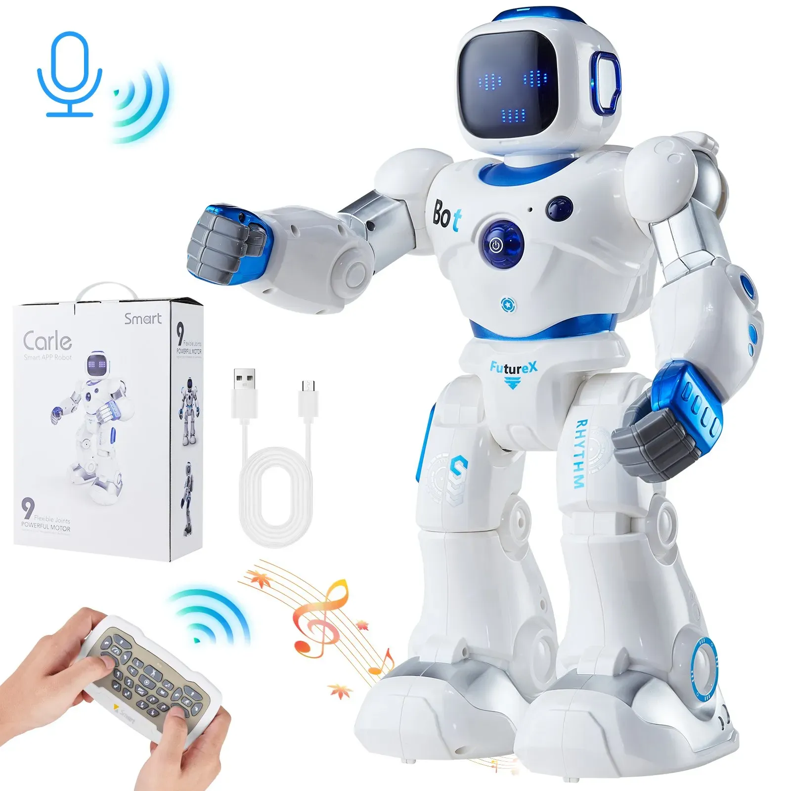 VEVOR RC Roboter Spielzeug Tanzen Touch Stimme APP Fernbedienung 275x135x400mm