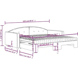 vidaXL Tagesbett 100 x 200 cm Schwarz