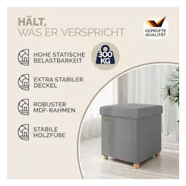 CASARIA CASARIA® Sitzhocker mit Stauraum Samt Grau