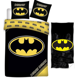 Kinderbettwäsche Batman - Kinder-Bettwäsche-Set, 135x200 cm und Handtuch, 70x140 cm, Batman, 100% Baumwolle