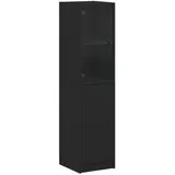 vidaXL Highboard mit Glastür Schwarz 35x37x142 cm