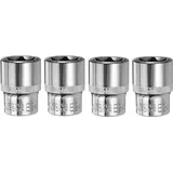QUARKZMAN 1/2" x E24 Torx Bit Set, 4 Stück Torx Nuss Set Schrauber Sechskant Steckschlüsseleinsätze, Antrieb Tiefnuss Stern-Stecknuss für Auto Reparaturen Hauswartung DIY Handarbeit
