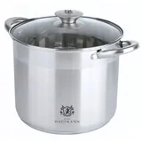 Karl Hausmann Kochtopf mit Deckel Suppentopf Edelstahl 32cm 19L Induktion alle Herde Silber
