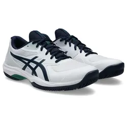 Tennisschuh ASICS "GAME FF", Gr. 46,5, weiß (weiß, midnight), Synthetik, sportlich, Schuhe, Multicourt-Schuhe