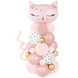 37 Luftballons und Folienballon Katze 83x140cm Helium Ballons Latexballons Folienluftballon Ballonset Kindergeburtstag Mädchen Geburtstag Deko Rosa
