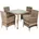 Polyrattan Sitzgruppe Gartenmöbel Set Rattan Gartenset Essgruppe Beige Braun