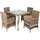 Estexo Polyrattan Sitzgruppe Gartenmöbel Set Rattan Gartenset Essgruppe Beige Braun
