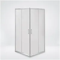 KOLMAN Eckdusche Funkia Viereck Duschkabine, BxT: 80x80 cm, Sicherheitsglas, 185 cm, Gefrorenes Glas 80 cm x 80 cm