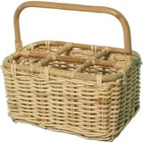 Flaschenkorb Flaschenträger für 6 Flaschen aus Rattan beige|braun