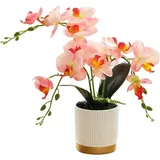 Sanfly Künstliche Orchideenblume Vase, Gefälschte Orchidee in Vase, Orchidee, Bonsai, Orchidee, Phalaenopsis, Blumentopfarrangements Für Die Heimdekoration